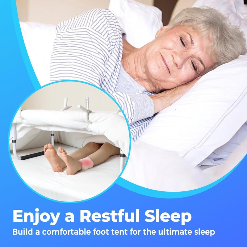 NorBeng Blanket Lifter for Feet, Height Adjustable Non-Slip Blanket Lifters for Foot of Bed, Aluminum Alloy Blanket Support for Foot Knee Toes Leg Ankle Post Surgery Recovery, 4 Clips Included - Image 4